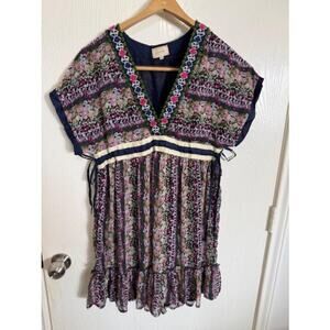 Sweet by Miss Me | Bohemian Floral Embroidered Mini Dress -S